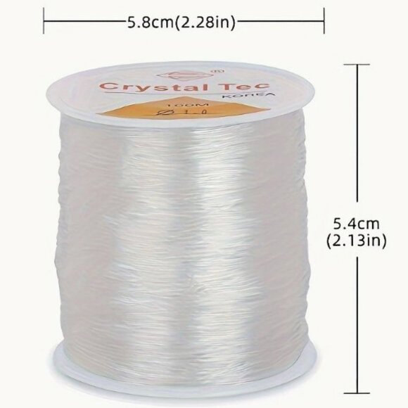 Crystal Tec Elastic Beading Cord 0.5-1mm Transparent Stretch String 328 feet - Picture 2 of 3